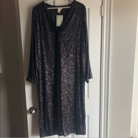 H&M Sequin Midi Dress L New - Picture 7 of 8